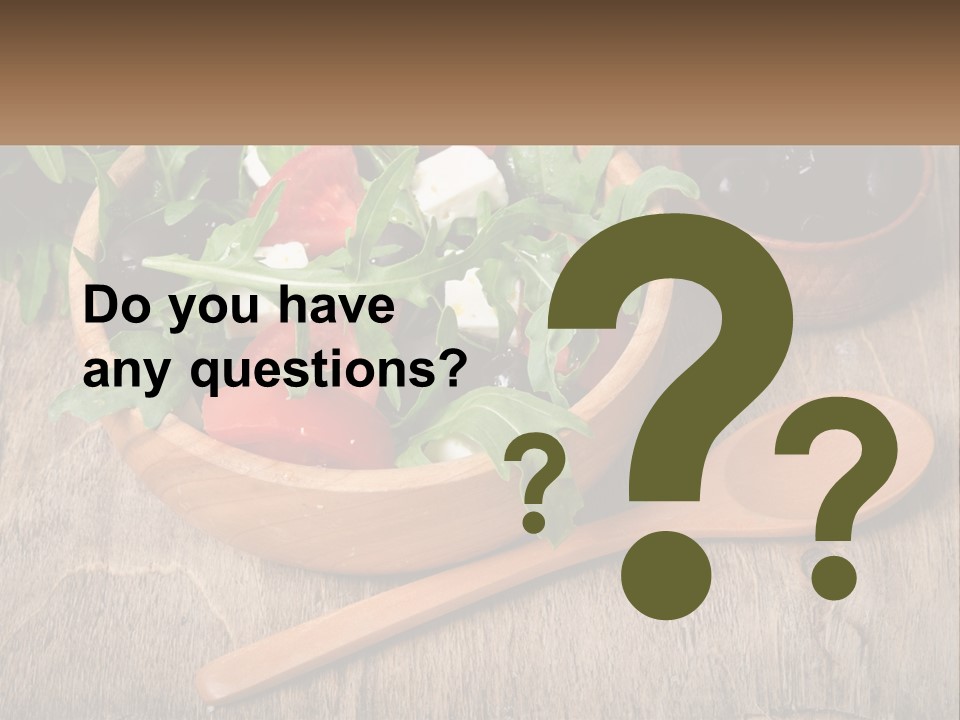 A Wooden Bowl Filled With A Salad Next To A Wooden Spoon PowerPoint Template