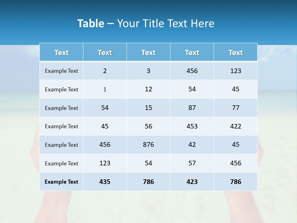 A Person Holding A Tablet With A Beach In The Background PowerPoint Template