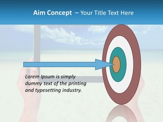 A Person Holding A Tablet With A Beach In The Background PowerPoint Template
