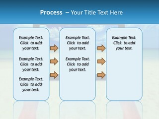 A Person Holding A Tablet With A Beach In The Background PowerPoint Template