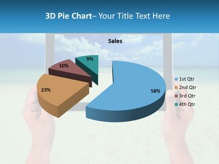 A Person Holding A Tablet With A Beach In The Background PowerPoint Template