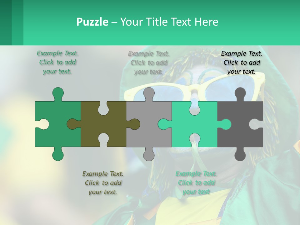 A Man With His Face Painted In Blue And Yellow PowerPoint Template