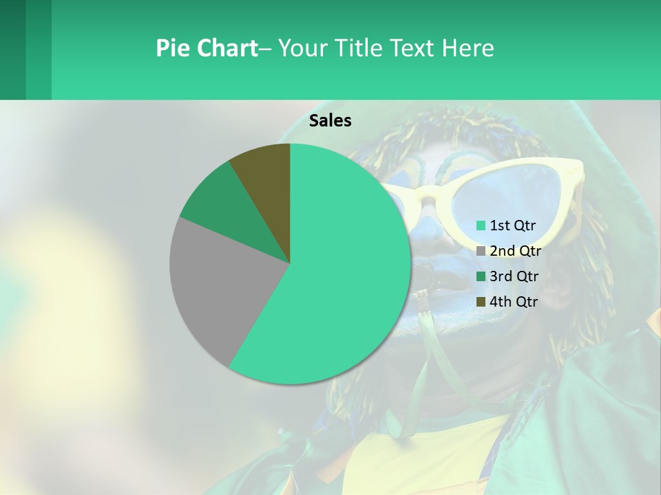 A Man With His Face Painted In Blue And Yellow PowerPoint Template