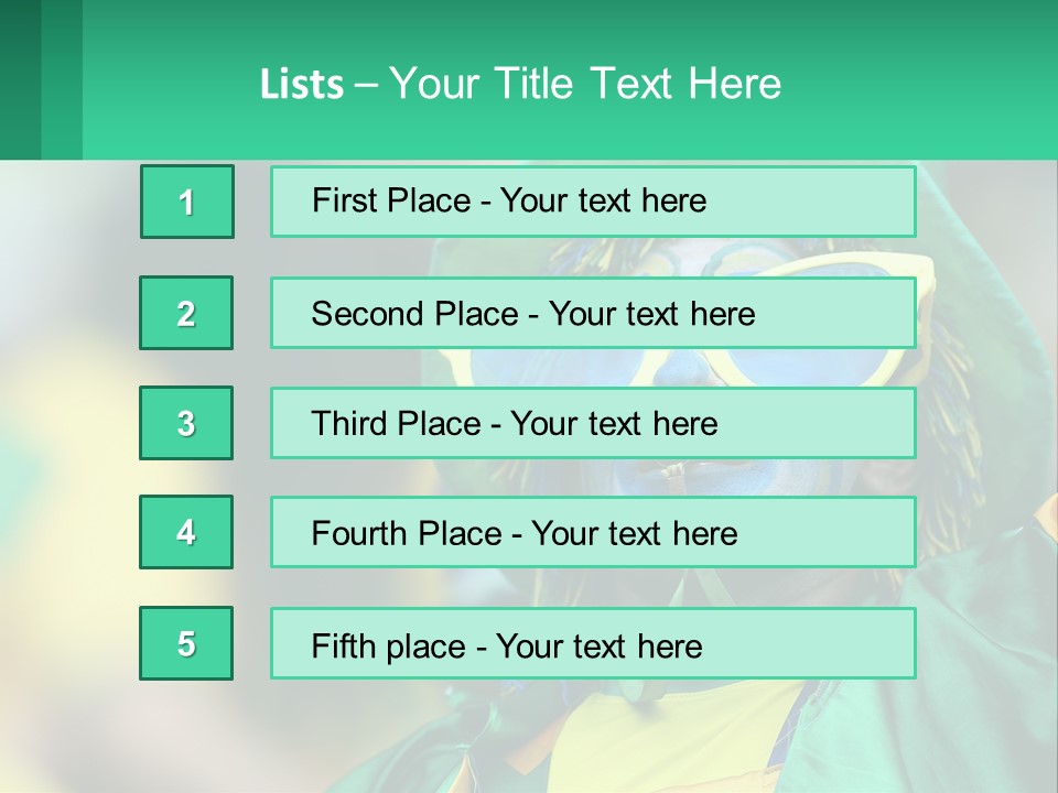 A Man With His Face Painted In Blue And Yellow PowerPoint Template