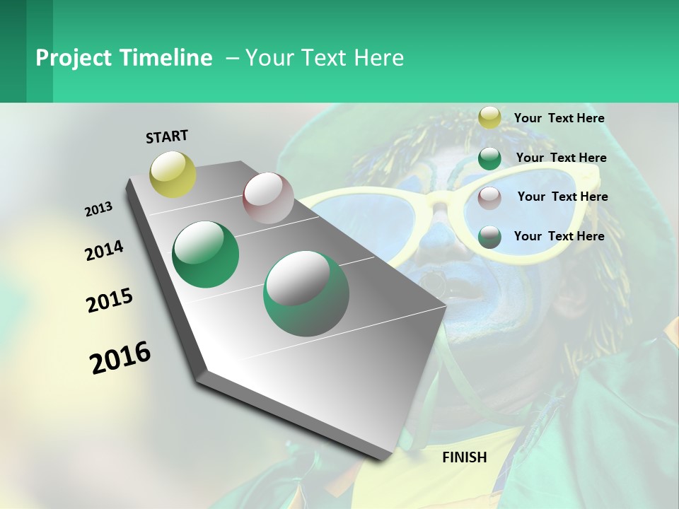 A Man With His Face Painted In Blue And Yellow PowerPoint Template