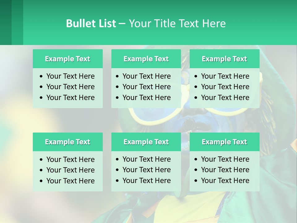 A Man With His Face Painted In Blue And Yellow PowerPoint Template