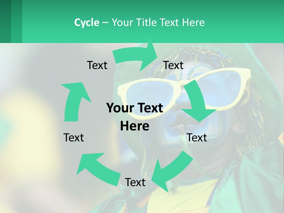 A Man With His Face Painted In Blue And Yellow PowerPoint Template