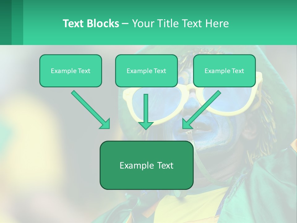 A Man With His Face Painted In Blue And Yellow PowerPoint Template