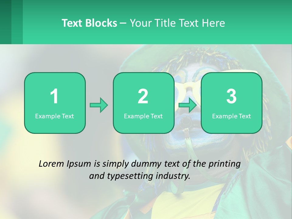 A Man With His Face Painted In Blue And Yellow PowerPoint Template