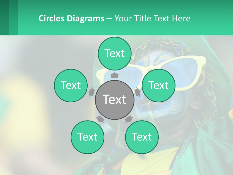 A Man With His Face Painted In Blue And Yellow PowerPoint Template