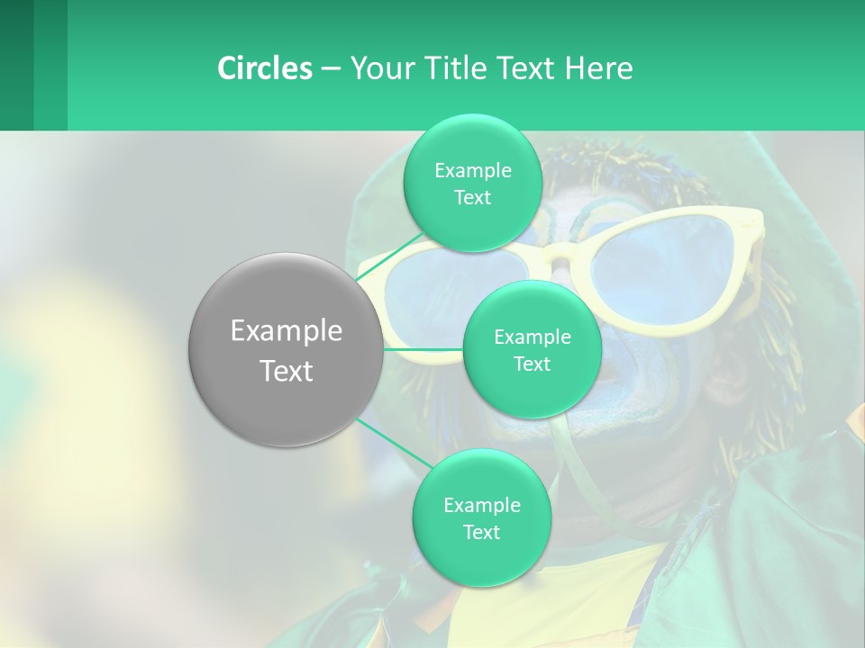 A Man With His Face Painted In Blue And Yellow PowerPoint Template