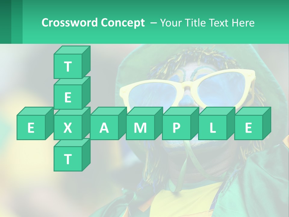 A Man With His Face Painted In Blue And Yellow PowerPoint Template