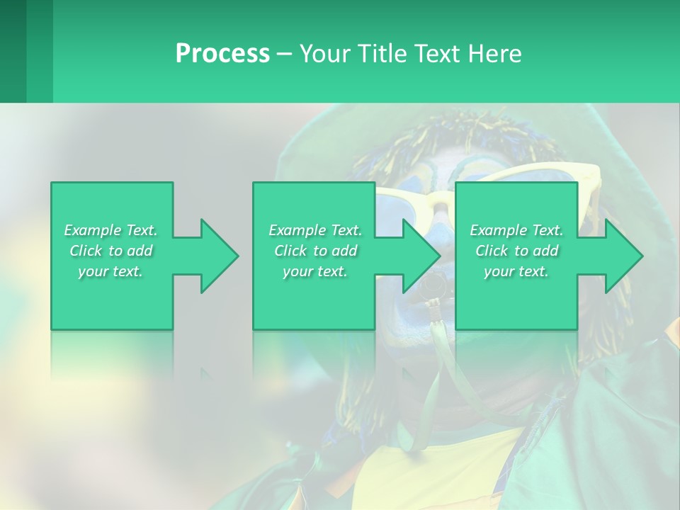 A Man With His Face Painted In Blue And Yellow PowerPoint Template