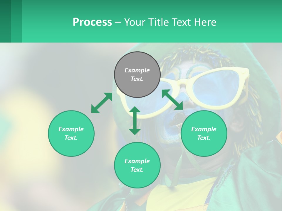 A Man With His Face Painted In Blue And Yellow PowerPoint Template