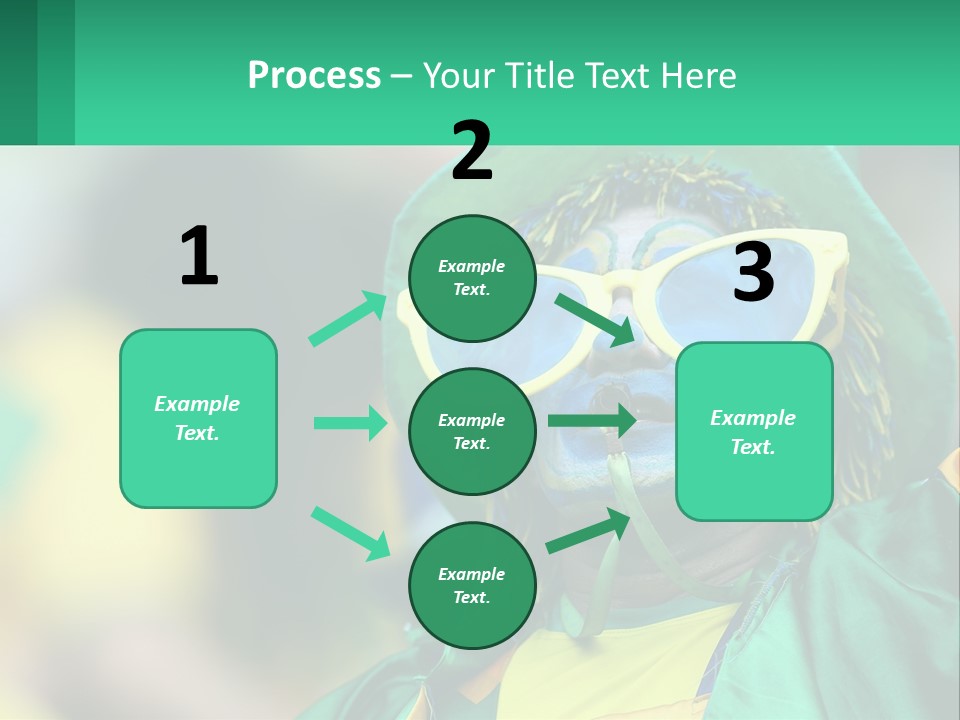 A Man With His Face Painted In Blue And Yellow PowerPoint Template
