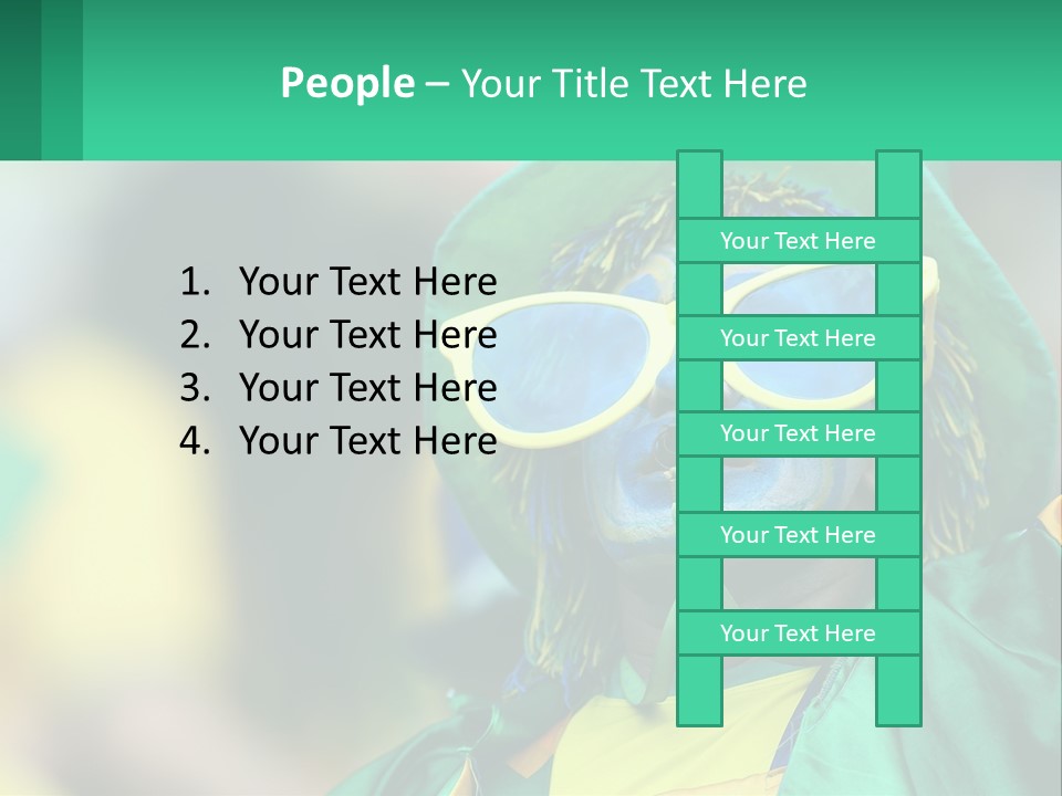 A Man With His Face Painted In Blue And Yellow PowerPoint Template