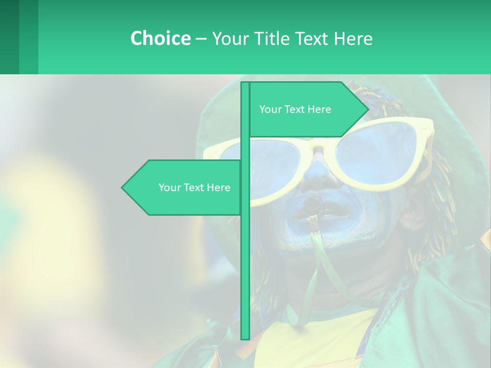 A Man With His Face Painted In Blue And Yellow PowerPoint Template