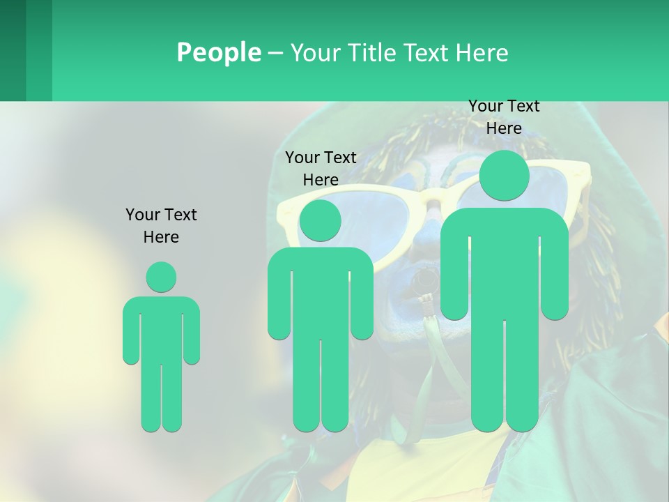 A Man With His Face Painted In Blue And Yellow PowerPoint Template