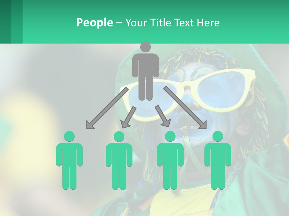 A Man With His Face Painted In Blue And Yellow PowerPoint Template