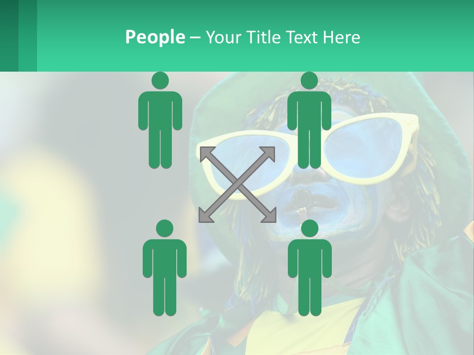 A Man With His Face Painted In Blue And Yellow PowerPoint Template