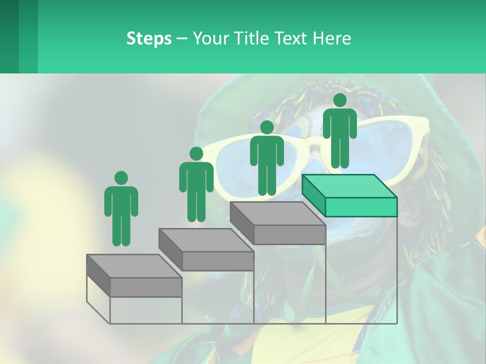 A Man With His Face Painted In Blue And Yellow PowerPoint Template