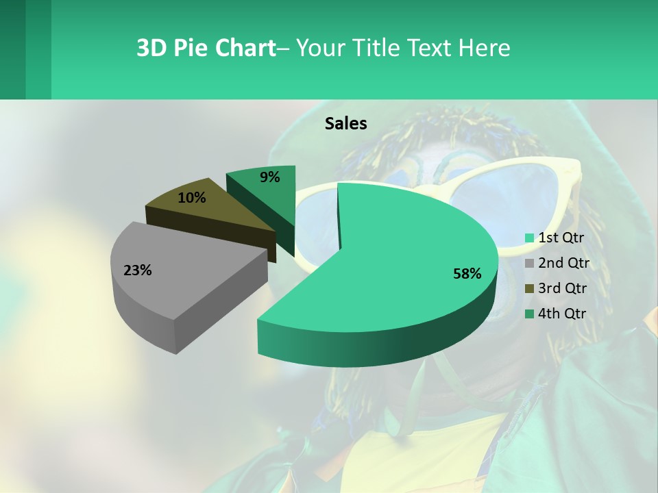 A Man With His Face Painted In Blue And Yellow PowerPoint Template