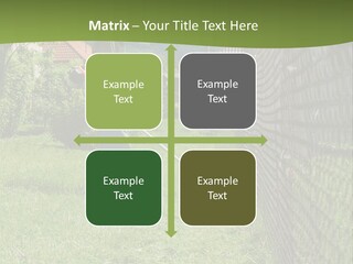 A Man Is Mowing The Grass With A Lawn Mower PowerPoint Template
