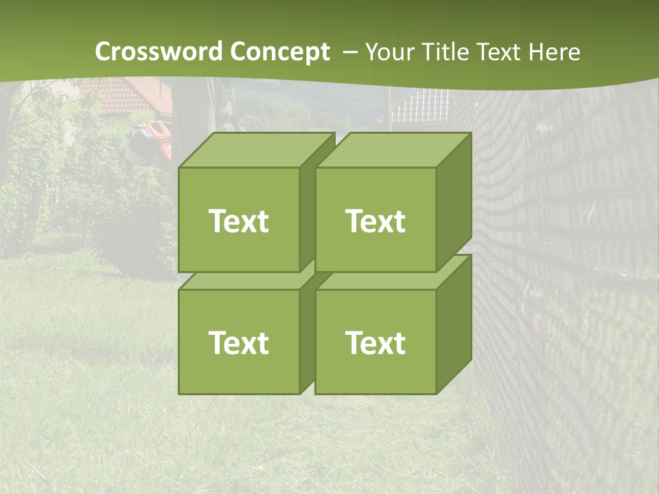 A Man Is Mowing The Grass With A Lawn Mower PowerPoint Template