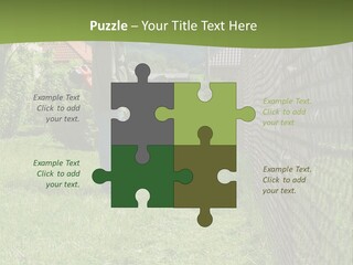 A Man Is Mowing The Grass With A Lawn Mower PowerPoint Template