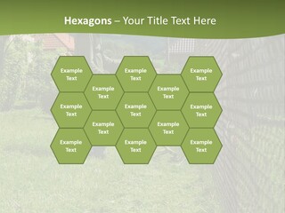 A Man Is Mowing The Grass With A Lawn Mower PowerPoint Template