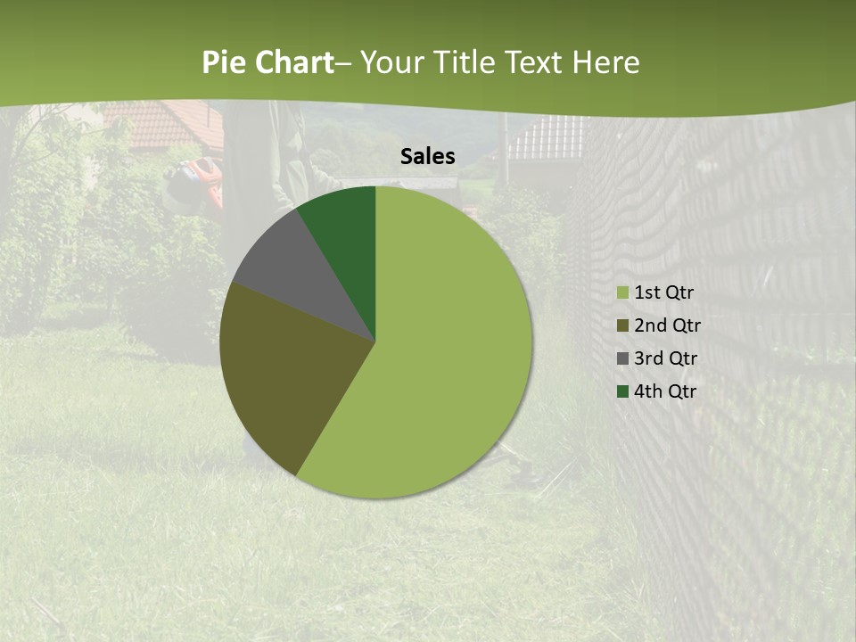 A Man Is Mowing The Grass With A Lawn Mower PowerPoint Template