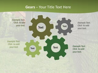 A Man Is Mowing The Grass With A Lawn Mower PowerPoint Template