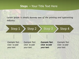 A Man Is Mowing The Grass With A Lawn Mower PowerPoint Template