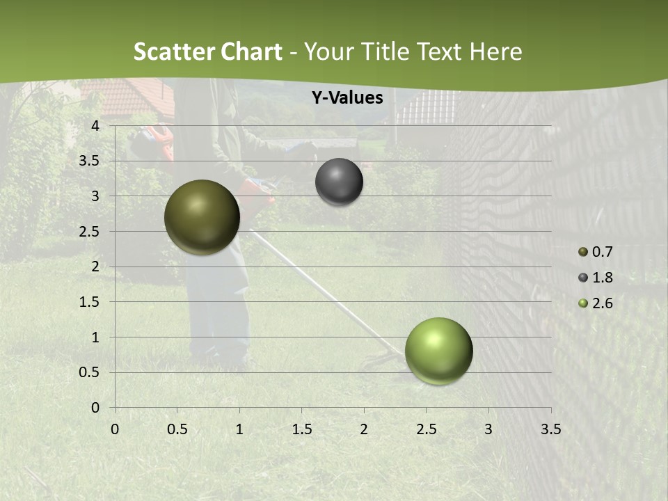 A Man Is Mowing The Grass With A Lawn Mower PowerPoint Template