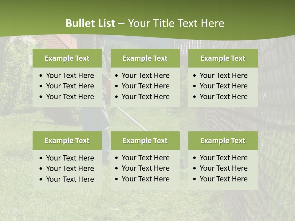 A Man Is Mowing The Grass With A Lawn Mower PowerPoint Template