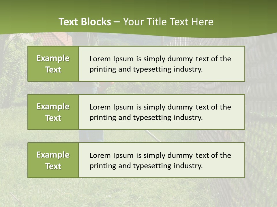 A Man Is Mowing The Grass With A Lawn Mower PowerPoint Template