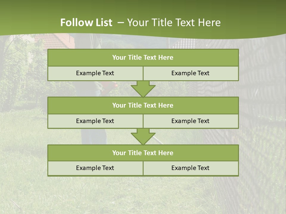 A Man Is Mowing The Grass With A Lawn Mower PowerPoint Template