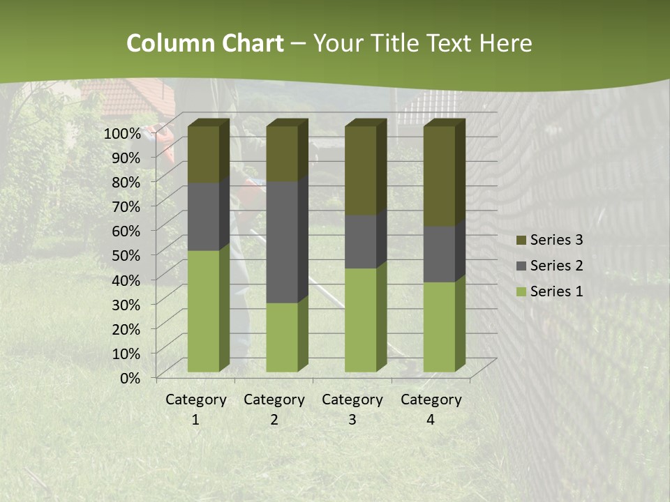 A Man Is Mowing The Grass With A Lawn Mower PowerPoint Template