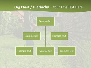 A Man Is Mowing The Grass With A Lawn Mower PowerPoint Template