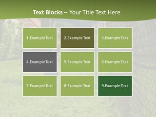 A Man Is Mowing The Grass With A Lawn Mower PowerPoint Template