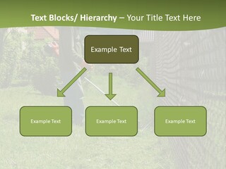 A Man Is Mowing The Grass With A Lawn Mower PowerPoint Template