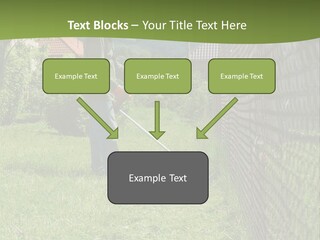 A Man Is Mowing The Grass With A Lawn Mower PowerPoint Template
