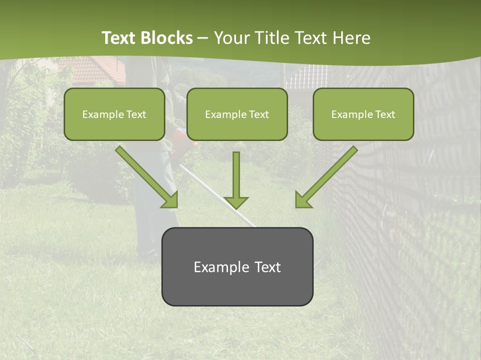 A Man Is Mowing The Grass With A Lawn Mower PowerPoint Template