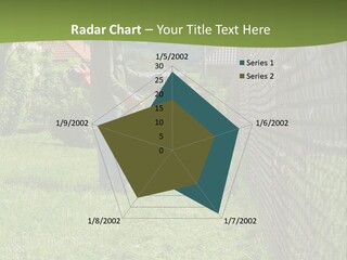 A Man Is Mowing The Grass With A Lawn Mower PowerPoint Template