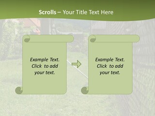 A Man Is Mowing The Grass With A Lawn Mower PowerPoint Template
