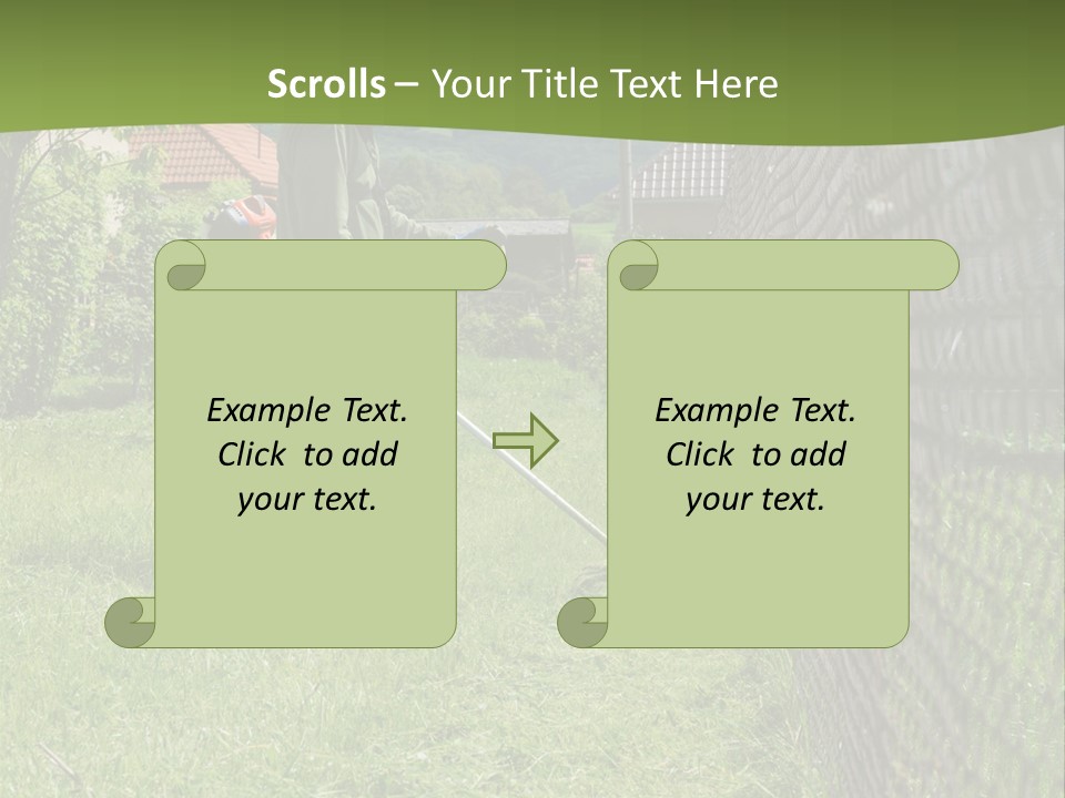 A Man Is Mowing The Grass With A Lawn Mower PowerPoint Template
