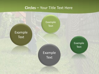 A Man Is Mowing The Grass With A Lawn Mower PowerPoint Template