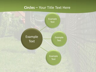 A Man Is Mowing The Grass With A Lawn Mower PowerPoint Template