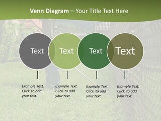 A Man Is Mowing The Grass With A Lawn Mower PowerPoint Template