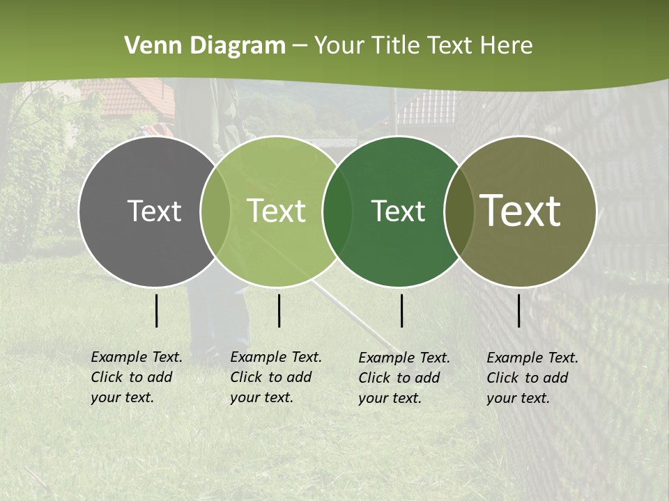 A Man Is Mowing The Grass With A Lawn Mower PowerPoint Template